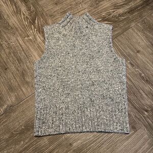 Anne Klein Ruffled Gray Knit Sweater